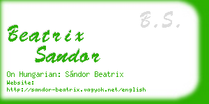 beatrix sandor business card